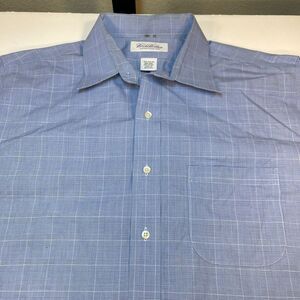BROOKS BROTHERS Non Iron Button Down Casual Dress Shirt Sz Mens 16.5 34/35 Blue
